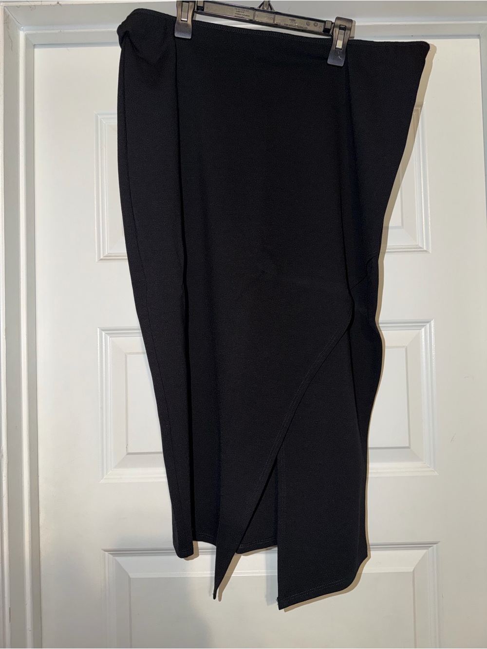 Fashion Nova Black Asymmetric Wrap Midi Skirt